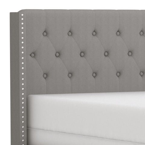 Gurit Fabric 60" Queen Bed - Light Grey
