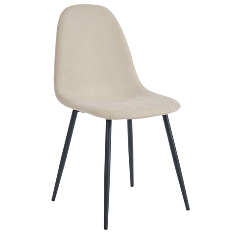 Blegravia/Petersen Metal/Glass/Fabric 5Pc Dining Set - Black Table/Beige Chair