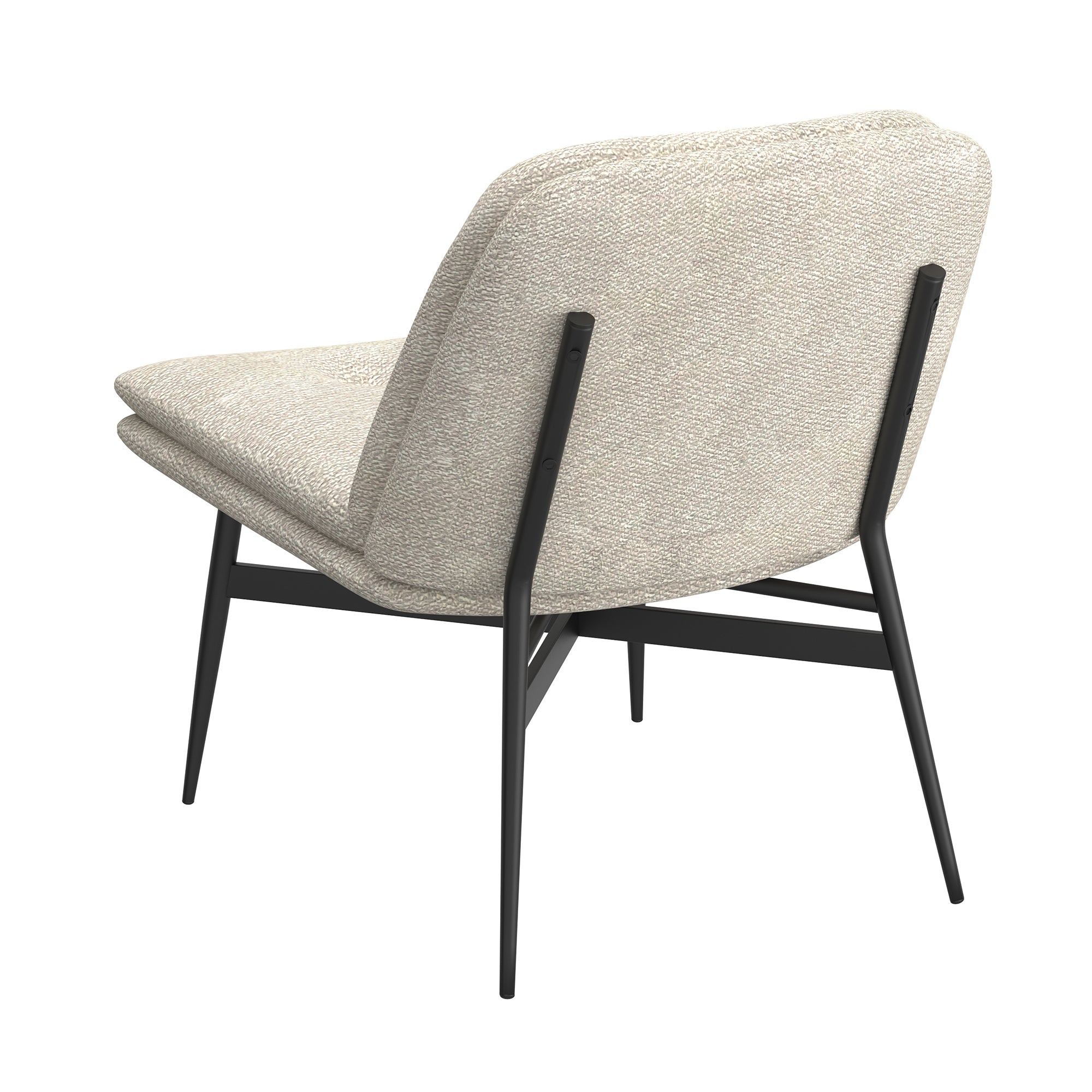 Aurora Fabric/Metal Accent Chair - Beige/Black