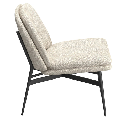 Aurora Fabric/Metal Accent Chair - Beige/Black
