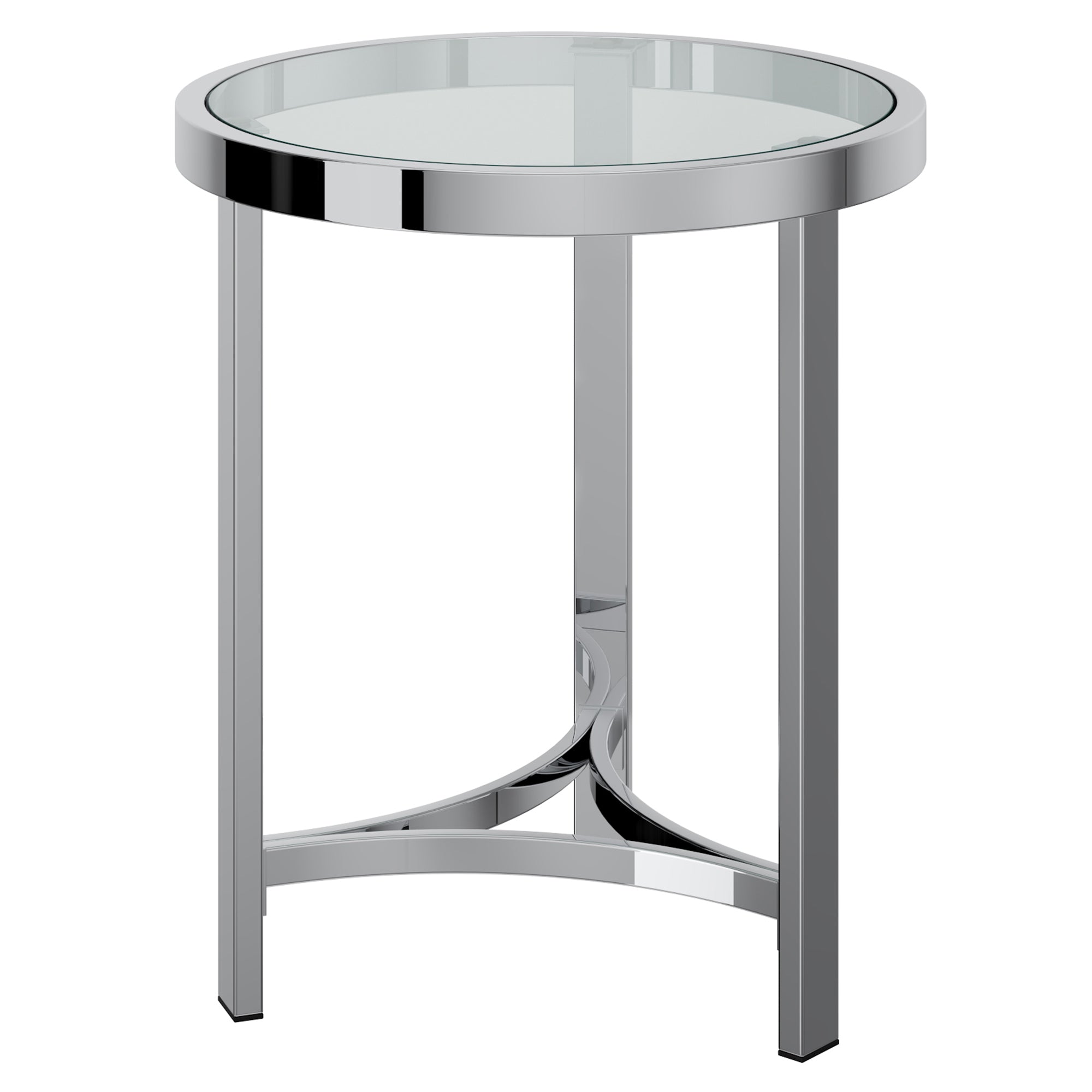 Trotwood Metal/Glass Round Accent Table - Chrome