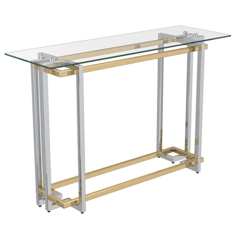 Enedelia Metal/Glass Console Table - Silver/Gold