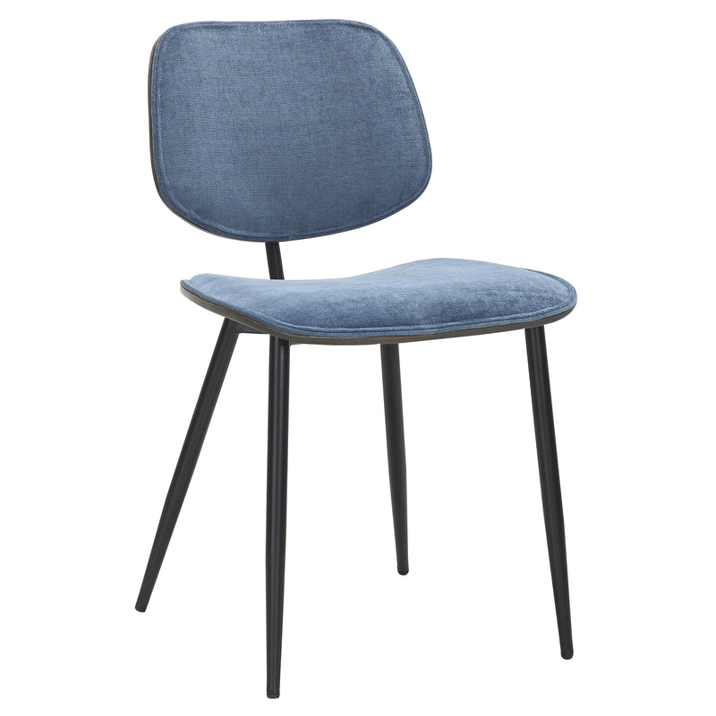 Capri Side Chair - Blue/Walnut/Black