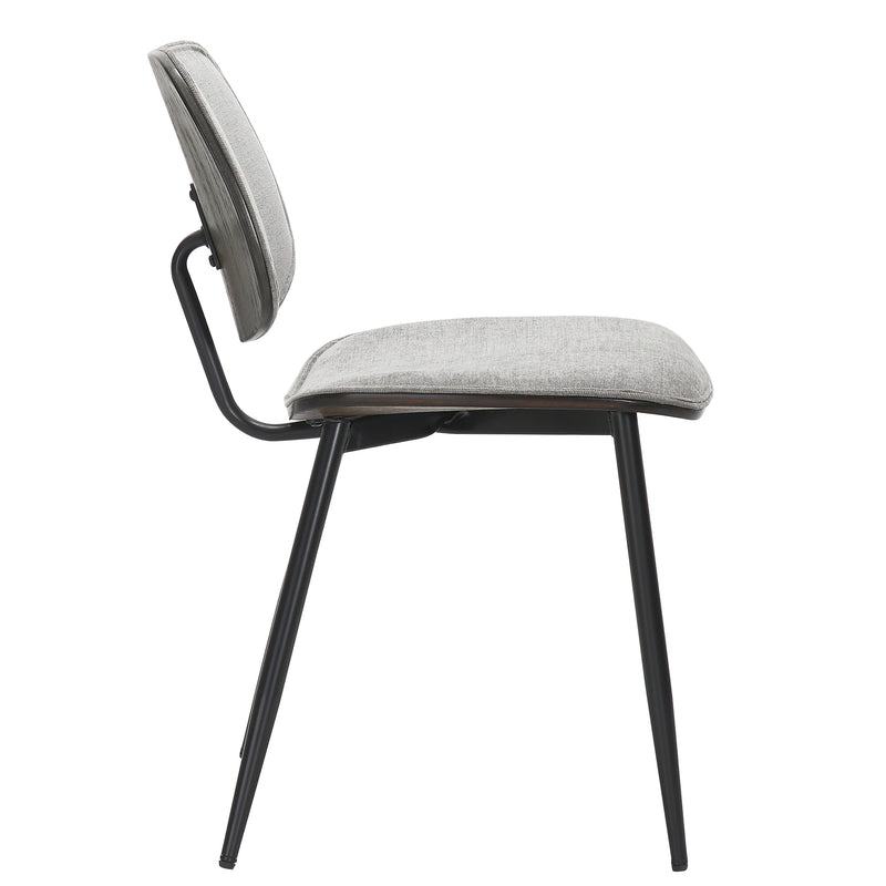 Capri Side Chair - Light Grey/Walnut/Black