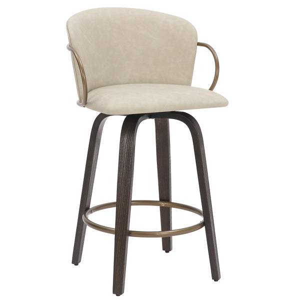 Lawson 26'' Counter Stool - Ivory/Brown/Aged Gold