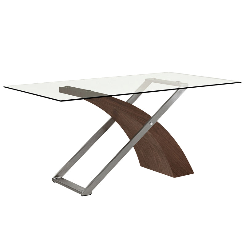 Veneta 7Pc Dining Set (Walnut Table/Light Grey Chair)