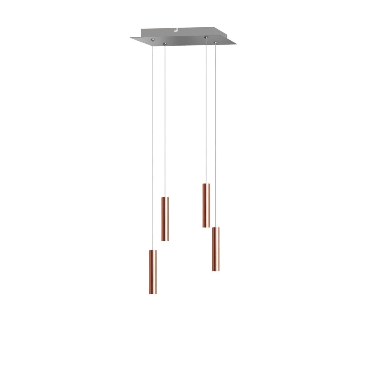 Crux 4 Light Copper Pendant - Square Canopy