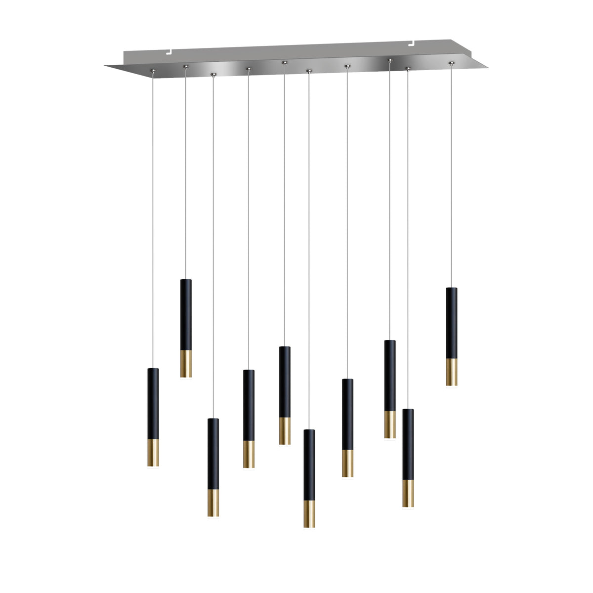 Alya 10 Light Black-Brass Pendant - Small Canopy